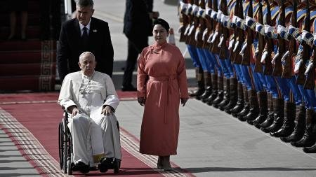 Francisco llegó a Mongolia para pedir por la paz mundial desde el ‘corazón de Asia’