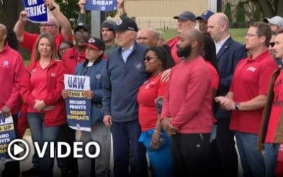 Biden visitó el piquete del sector automotor y le dio su apoyo al sindicato