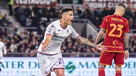 Lucas Martínez Quarta convirtió un gol en el empate de Fiorentina ante Roma